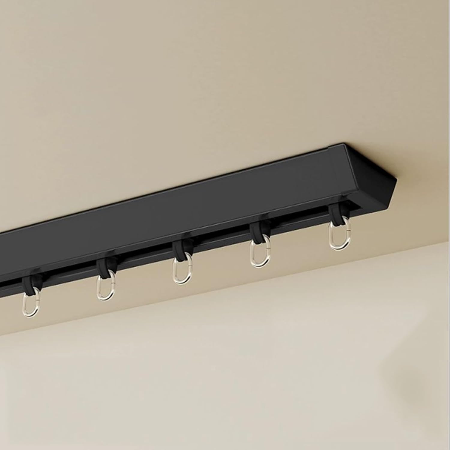 Deckenvorhangschiene, Hochleistungs-Gardinenstangen for Lange Fenster, Moderne Gardinenstangen for Den Innen- Und Außenbereich for Das Schlafzimmer Auf Der Terrasse(Top Black,300cm/(9.8FT))