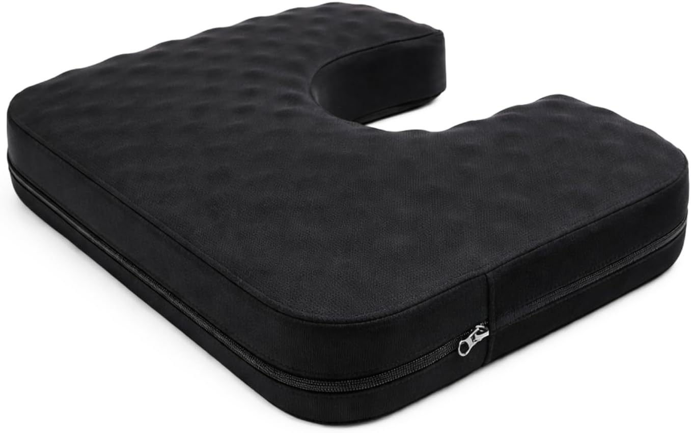Flamingo Soft Coccyx Memory Foam Soft Seat Cushion for Sciatica, Tailbone, Coccyx, Back Pain Relief and Orthopedic Cushion (Universal)