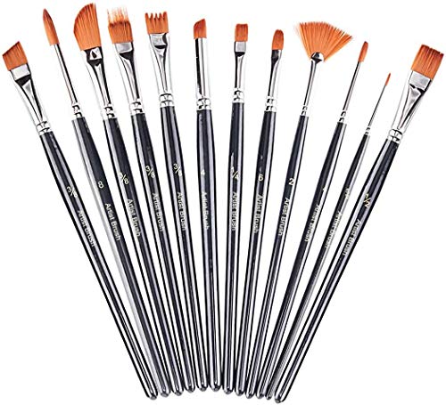 YMTECH Pinceaux professionnels à pointe ronde en nylon de qualité supérieure pour peinture acrylique, aquarelle, kit de peinture à l'huile parfait pour les débutants, les artistes et les enfants