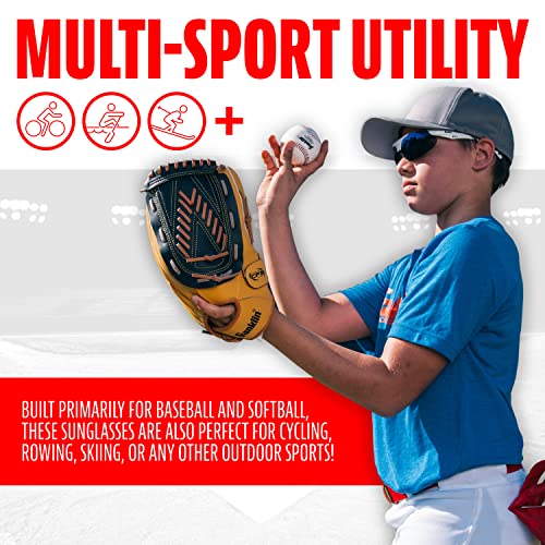 Image of Franklin Sports Baseball + Softball Sunglasses - Men's + Women's Sports Sunglasses - Flip Up Shades + Non Flip Glasses
