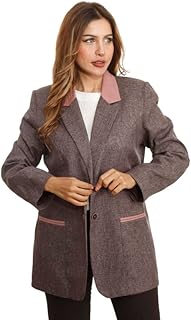 جاكيت شانيا بياقة شامواه للنساء من فيرست مود، مقاس 46 - كشمير