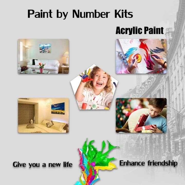 Miniatura 7 de Bimkole Kit de pintura de gato por números, pintura al óleo sobre lienzo, pintura acrílica para principiantes, pintura para dibujo con pinceles,