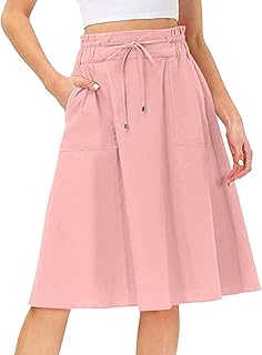 2025 - Falda maxi elástica boho de cintura alta para mujer con cordón casual falda larga línea A corta invierno para mujer