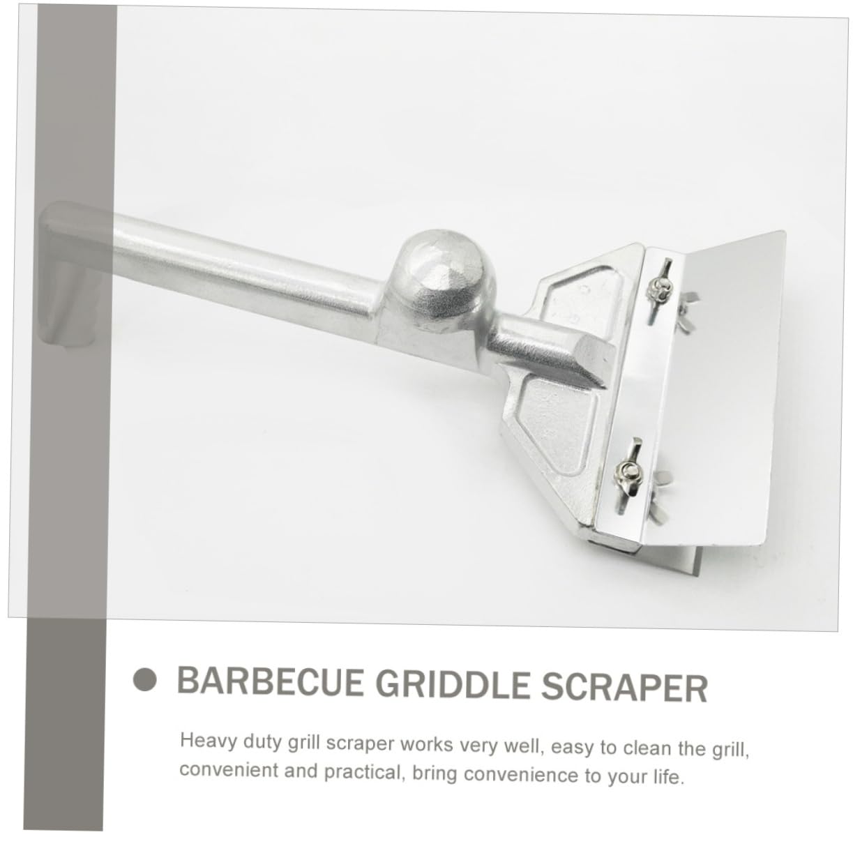Toyvian Grattoir à Barbecue en Acier Inoxydable Robuste Poignée Extra Longue Ergonomique pour Nettoyage de Grille de Cuisson en Extérieur – Outil Multi-Usage Antiadhésif Sécurisé