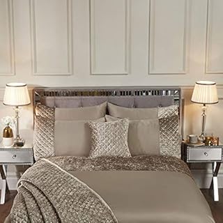 Emma Barclay Glamour - Quilted Sequin Velvet Duvet Set in Mink - Double Bed