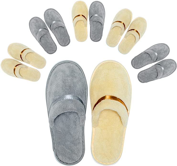Disposable Slippers for Guests, Washable Reusable Spa Slippers Shoeless  Home Bulk hotel Slippers Applicable to Wedding Travel Party