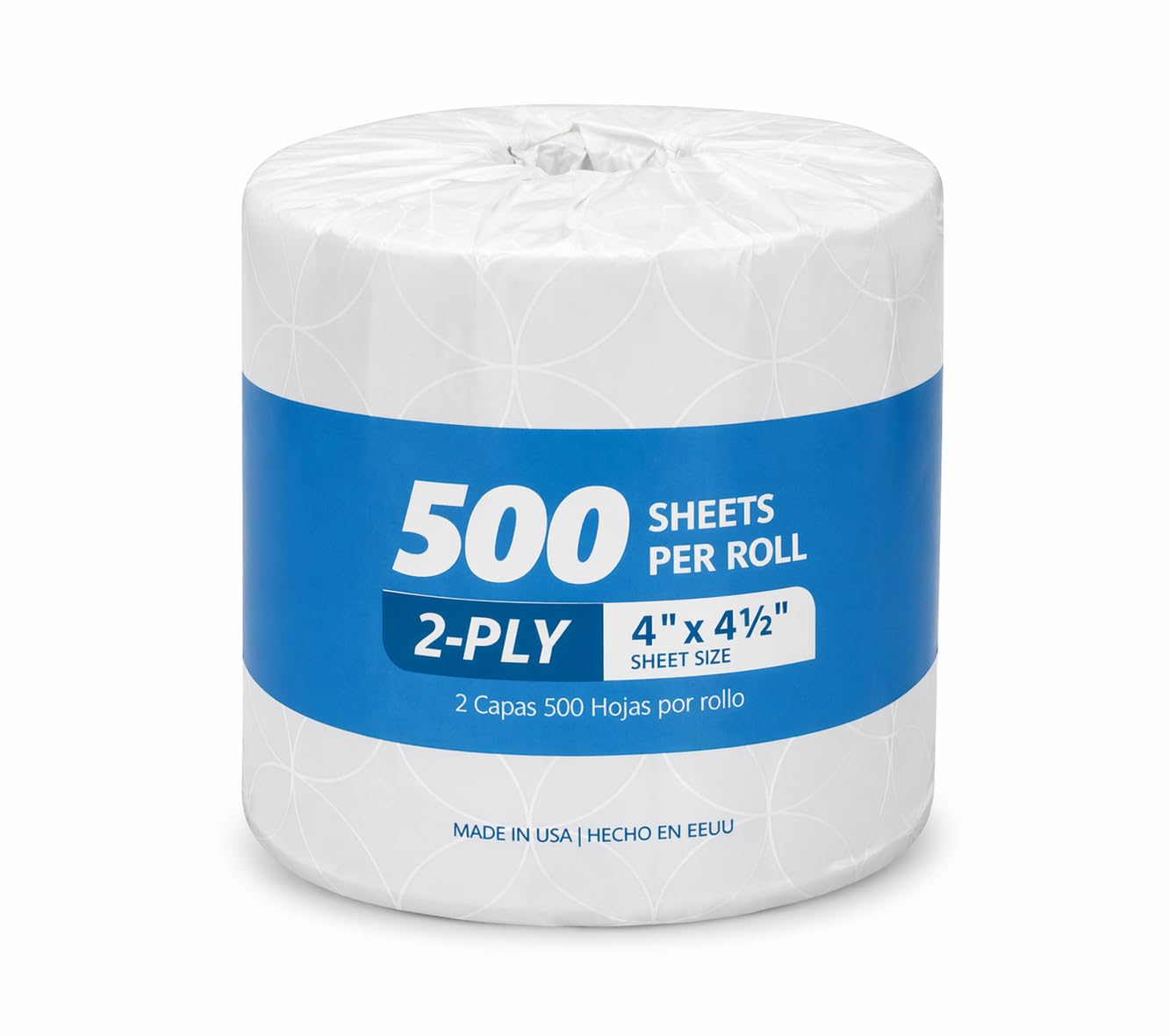 Premium 2-Ply Toilet Paper Rolls by Glownary – 96 Rolls (500 Sheets each), Virgin Forest Wood Fiber, White, Pack of 96, Model Tp500-96