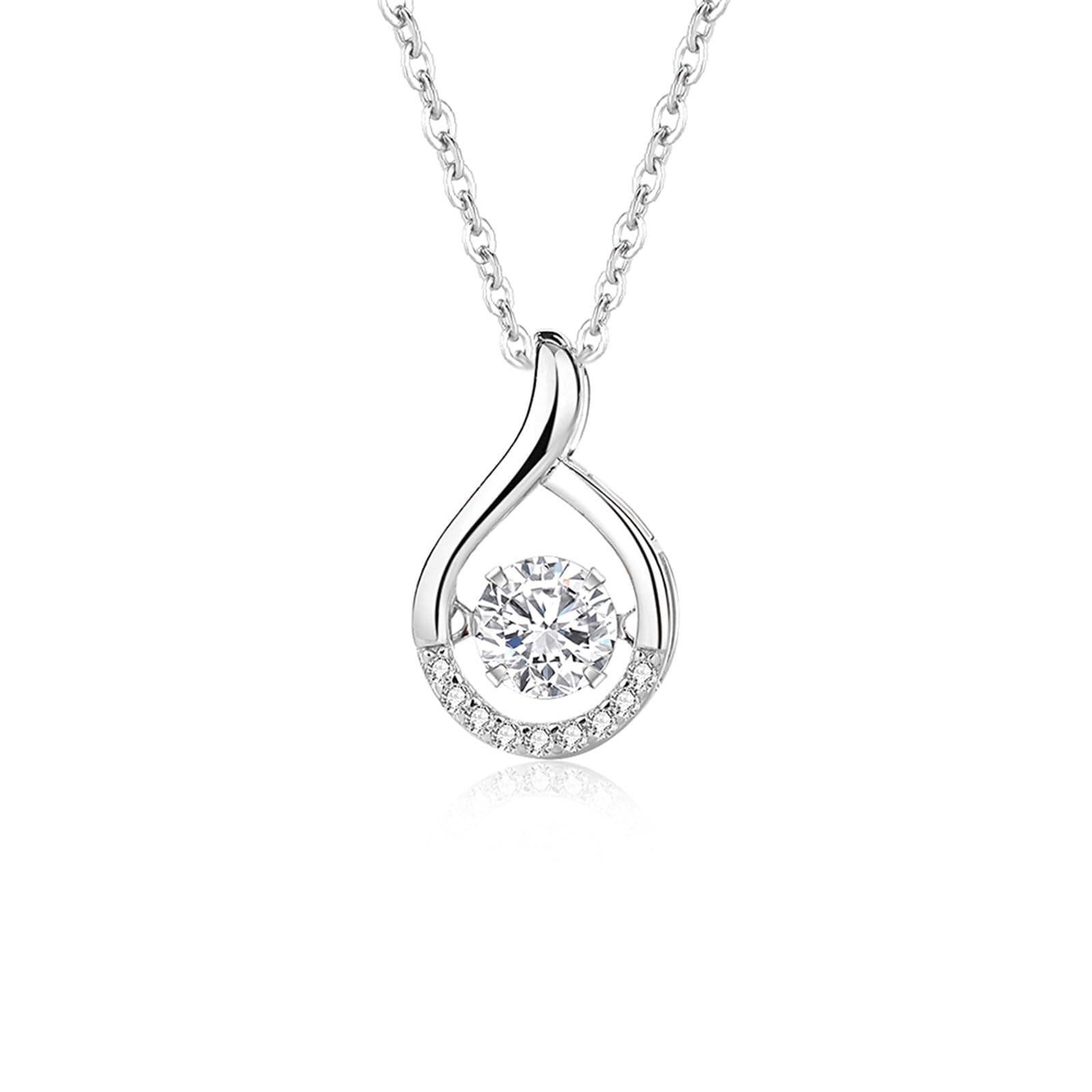 Collares de moissanita con forma de gota de agua flotante para mujer, collar de boda para mujer