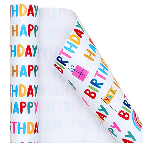 WRAPAHOLIC Birthday Wrapping Paper Roll Happy Birthday
