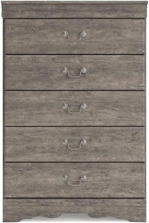 Ashley Furniture Bayzor Cómoda de madera con 5 cajones en color gris