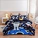 Meeting Story 3Pieces Universe Space Themed Comforter Set Planet Astronaut Rocket Galaxy Printed Pattern Quilt Bedding Set for Kids Girls Boys Children Room Decor (Black, Twin)