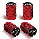 4Pcs Automobile Tire Valve Stem Covers, Corrosion-Resistant Tire Suitablefor Jaguar I-PAC F-PAC E-PAC XEL XFL XJ XF Series Vehicles and Other Motor Vehicles Tire Valve Cap Covers Red