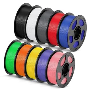 ANYCUBIC フィラメント 高速PLAフィラメント 高速3dプリンター用フィラメント 3Dプリンター用 造形材料 高速 高寸法精度 pla 純正材料 1.75mm 真空パック DIY 学校 家庭用 事務所向け（10kg、黒+白+質感グレー+赤+ブルー+緑+オレンジ+黄+紫+いちごピンク）