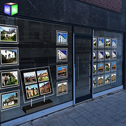 A4 Landscape Office Real Estate Agent Window Display Led Magnetic Open Poster Kits Sign(4pcs A4 a raw, Horizontally)