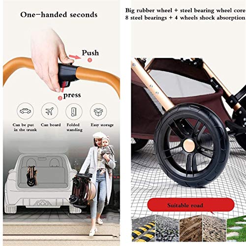 Lichtgewicht buggy,stijlvolle kinderwagen 3 in 1 draagbare kinderwagen wandelwagen opvouwbare luxe kinderwagen… - Afbeelding 6