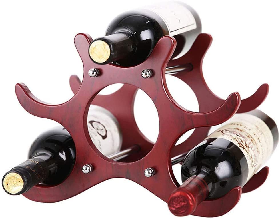 Soporte para 6 botellas de vino en madera sólida