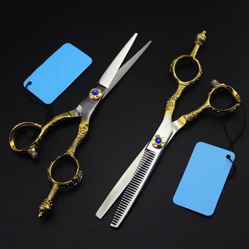 Hair Cutting Scissors 6 Inch Professional Japan 440c Crown Salon Barber Thinning Shears Hairdressing Set