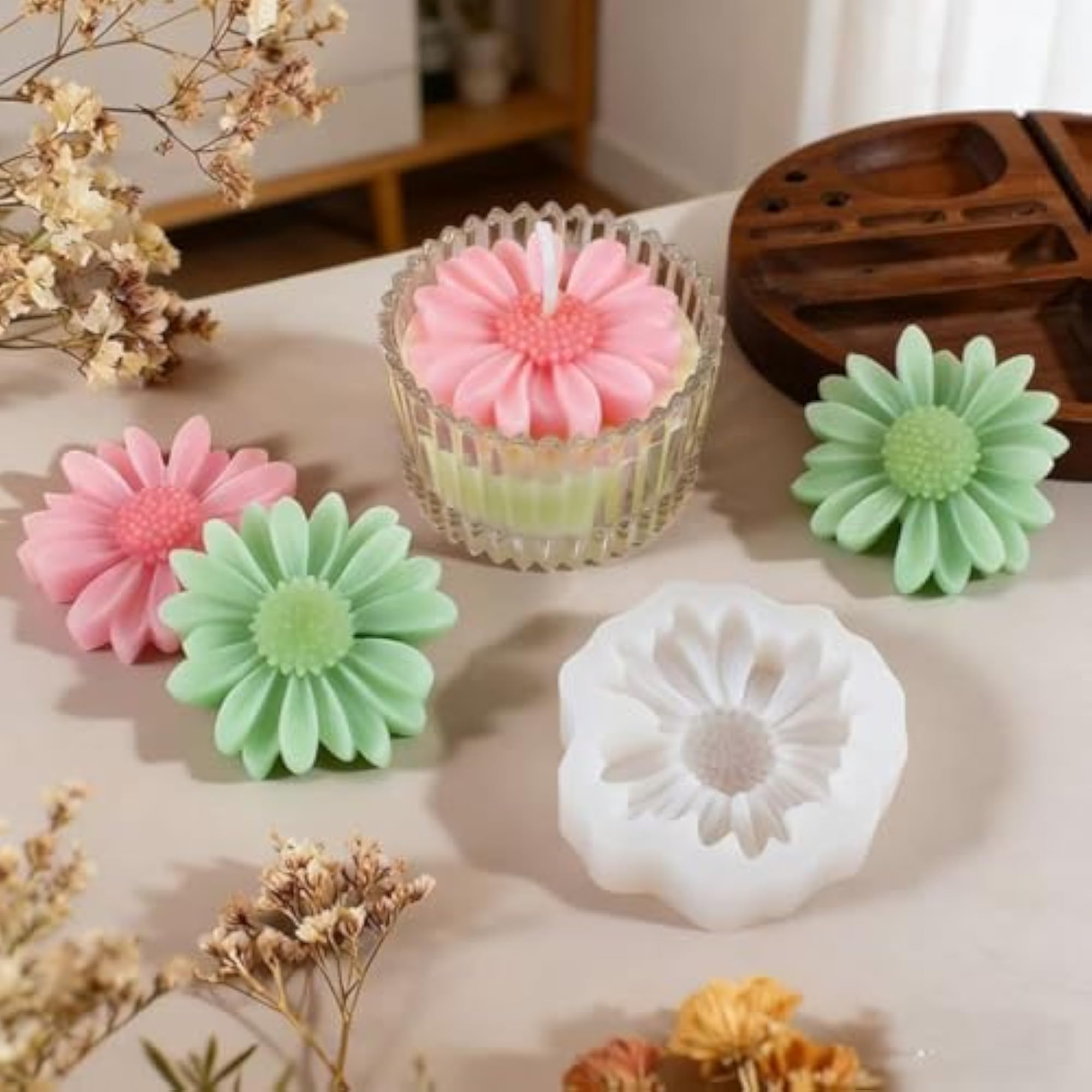 4 PCS Chrysanthemum Cake Decoration Silicone Molds