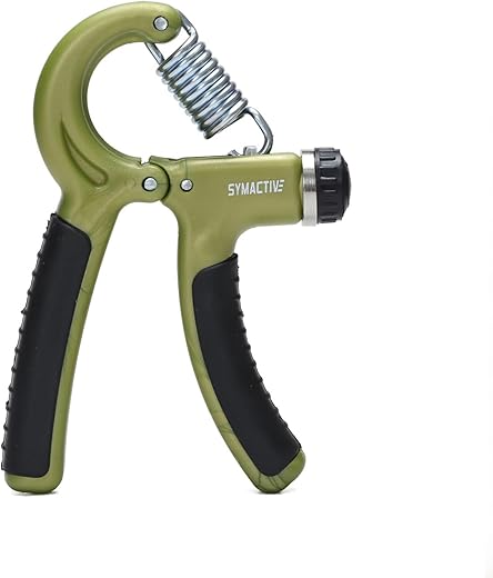 Amazon Brand – Symactive Adjustable Hand Grip Strengthener, Hand Power Gripper for Men & Women for Gym Workout Hand Exercise Equipment to Use in Home for Forearm/Finger Exercise…