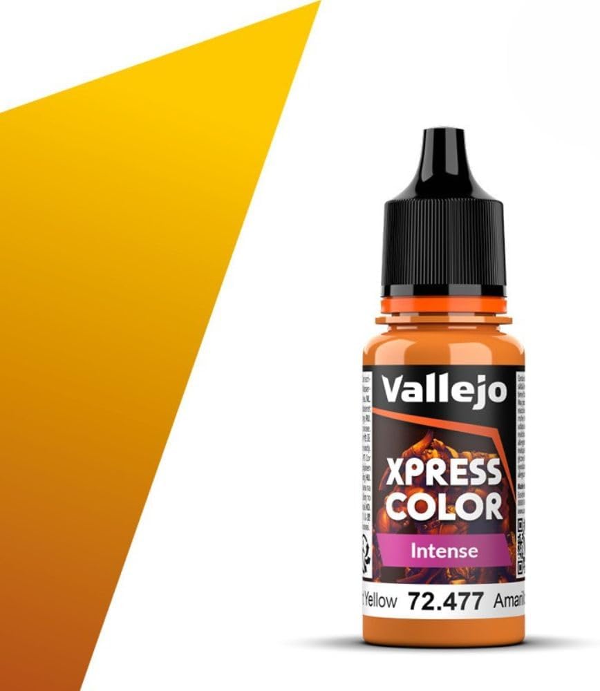 Vallejo - Xpress Color | Intense Dreadnought Yellow 18 ml (0.6 fl.oz.) | Speedy Application and Drying | Vibrant and Saturated Tones