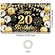 20. Geburtstag Banner Schwarz-Gold, Mnner Banner zum 20. Geburtstag, Hintergrundbanner fr 20 Jahre Party Dekoration
