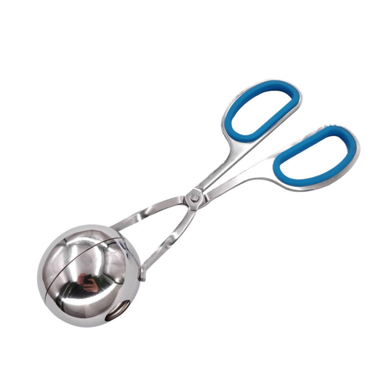 KICHOUSE 3pcs Stainless Steel Meatball Maker Tool with Handle Stainless Steel Meatball Clip Convenient Kitchen Gadget