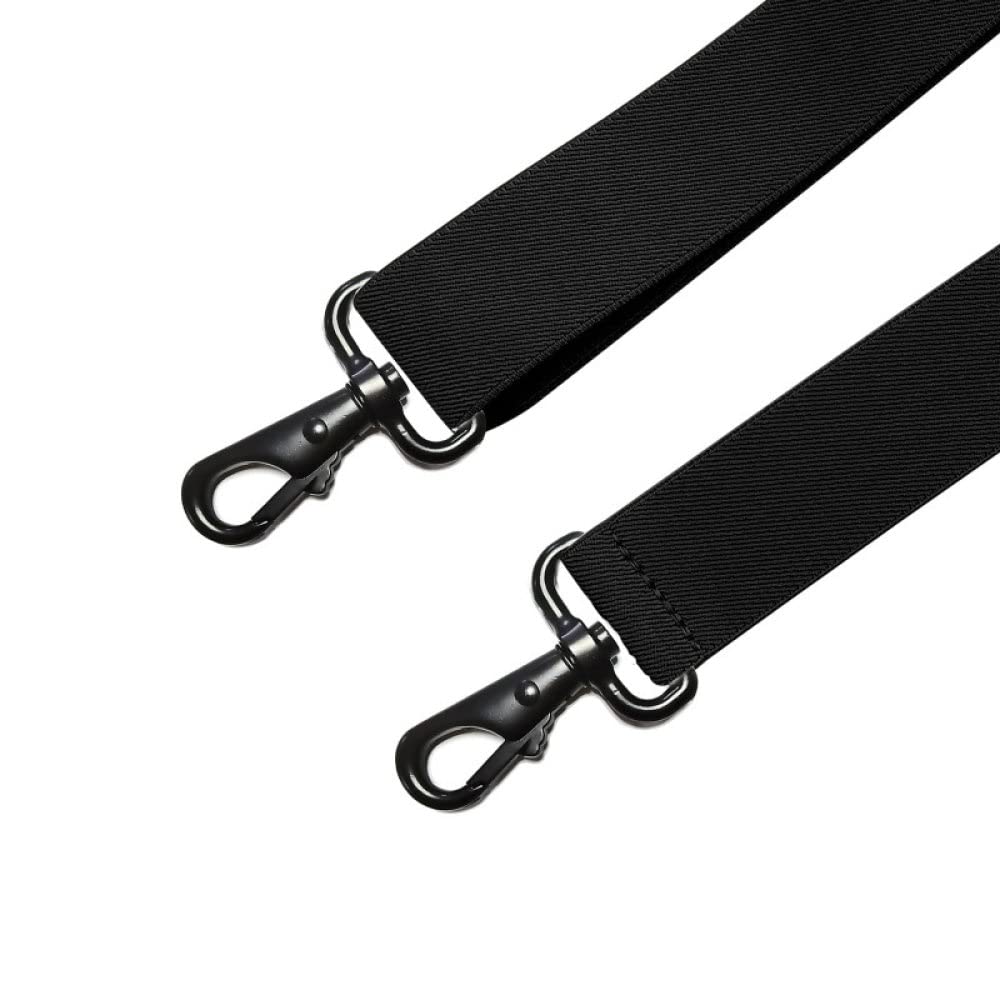 bretelle, 3.5 * 120 cm moda ampia bretella da uomo fibbia con gancio nero 4 clip elasticizzata sospensorio maschile bretelle lavoro accessori