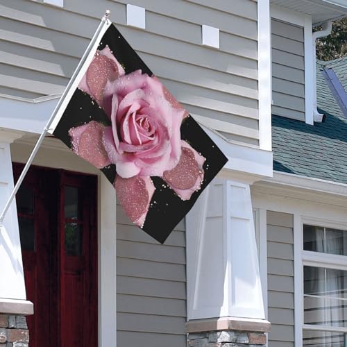 Drapeau de bienvenue rose pailleté pour pavillon et jardin