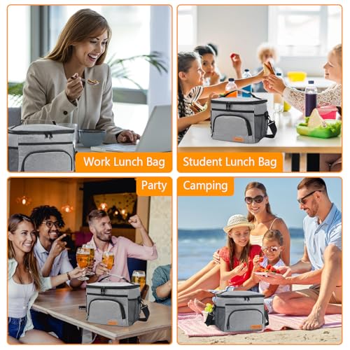 Cozary Sac Isotherme Repas 8L,Sac à Lunch,Déjeuner Isotherme Lunch Bag pour Le Travail, Portable, pour Manger Pendant Le Voyage,pour Femmes Hommes – vue 8