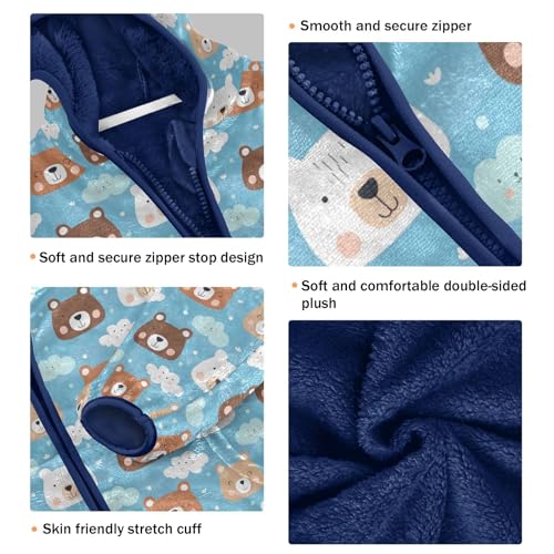 Cute Bear Boys Fleece Coat,Children's Zip-Up Hoodie Jacket,Baby Warm Fashion Outerwear 3-10T,A1134453