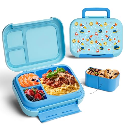Zuhose Kids Bento Lunch Box, 5-Compartment Leakproof Container with handle
