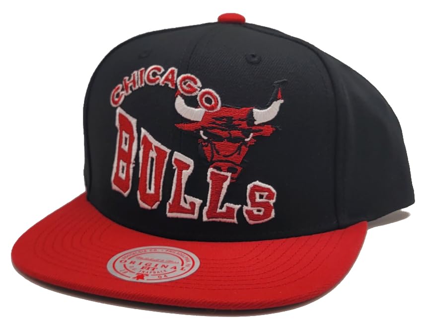 Mitchell & Ness Chicago Bulls Gorra Snapback Negra y Roja miniatura 2