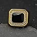 PYTALI 1CT Black Onyx Ring for Men 10K/ 14K/ 18K Solid Real Yellow Gold Ring for Men Masonic Freemason Yellow Gold Luxury Men's Ring with Black Onyx Gemstone Gifts Engagement Ring for Him Men’s Fine Jewelry US 4-16