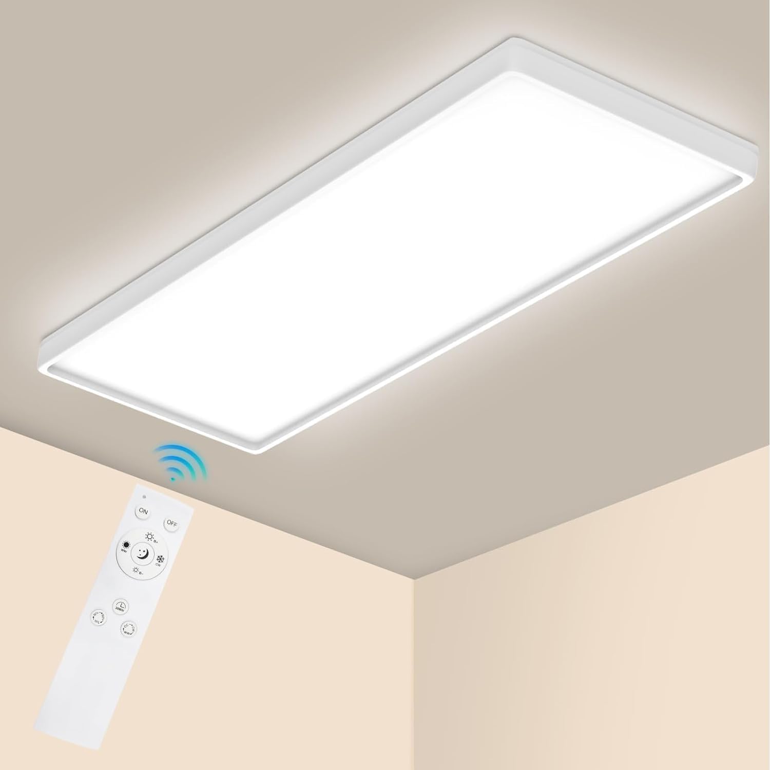 Epicflare Lámpara de Techo RGBW + 4000K LED Lámpara de Techo 21W IP44 Plafon LED Techo Regulable Lampara Techo con Mando a Distancia para Salón Dormitorio Cocina Baño
