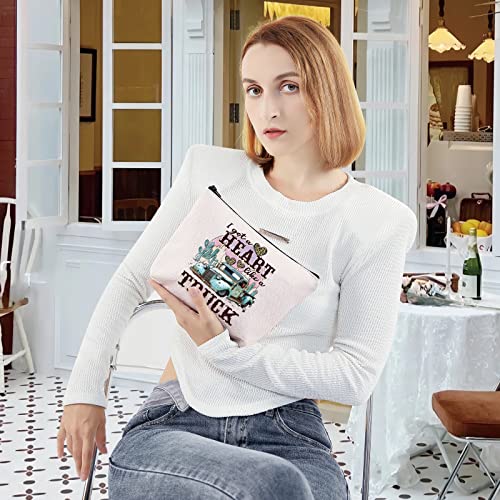 LEVLO Country Music Quote Cosmetic Bag Song Western Gift I Got A Heart Like a Truck Musical Make Up Zipper Pouch Bag Cowboy Cowgirl Merchandise - Image 4