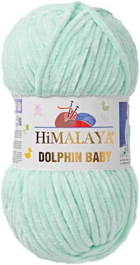 Himalaya Dolphin Baby Yarn Each Skein 100gr 120m Super Bulky Yarn for Knitting&Crocheting Ideal for Cardigans Shawls Blankets Hats and Home Textiles (1, 80307 Turquoise) — image 1