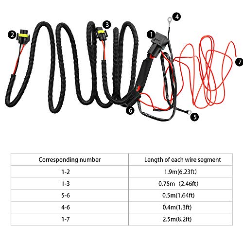 Huiqiaods H11 880 881 H8 Universal 40A Relay Wiring Harness Kit Fits Led Automotive Fog Light Conversion Assemblies #TOP2