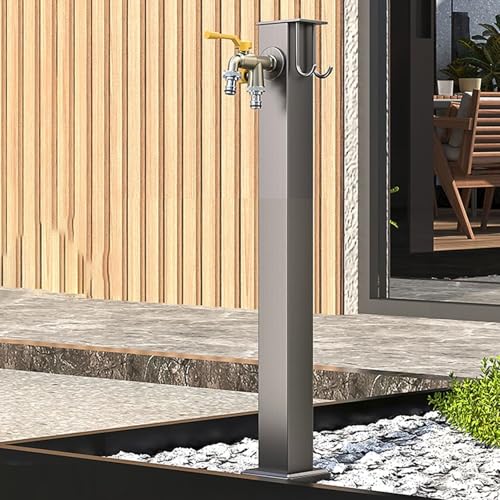 Colonne d'eau de jardin en acier inoxydable ZR98US avec robinet pour arrosage extérieur