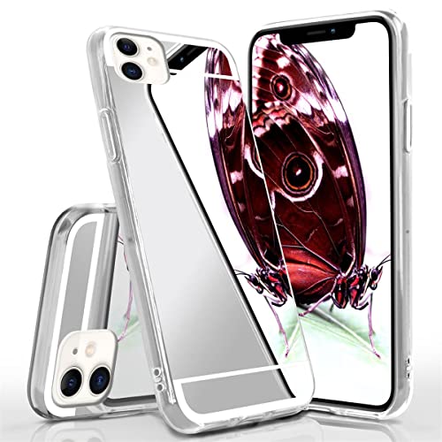 Coque miroir iPhone 12 mini argente silicone antichoc avec protection des bords