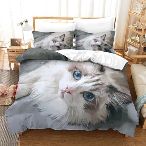 Linge de lit chat 3D pour transformer la chambre d'un ado double