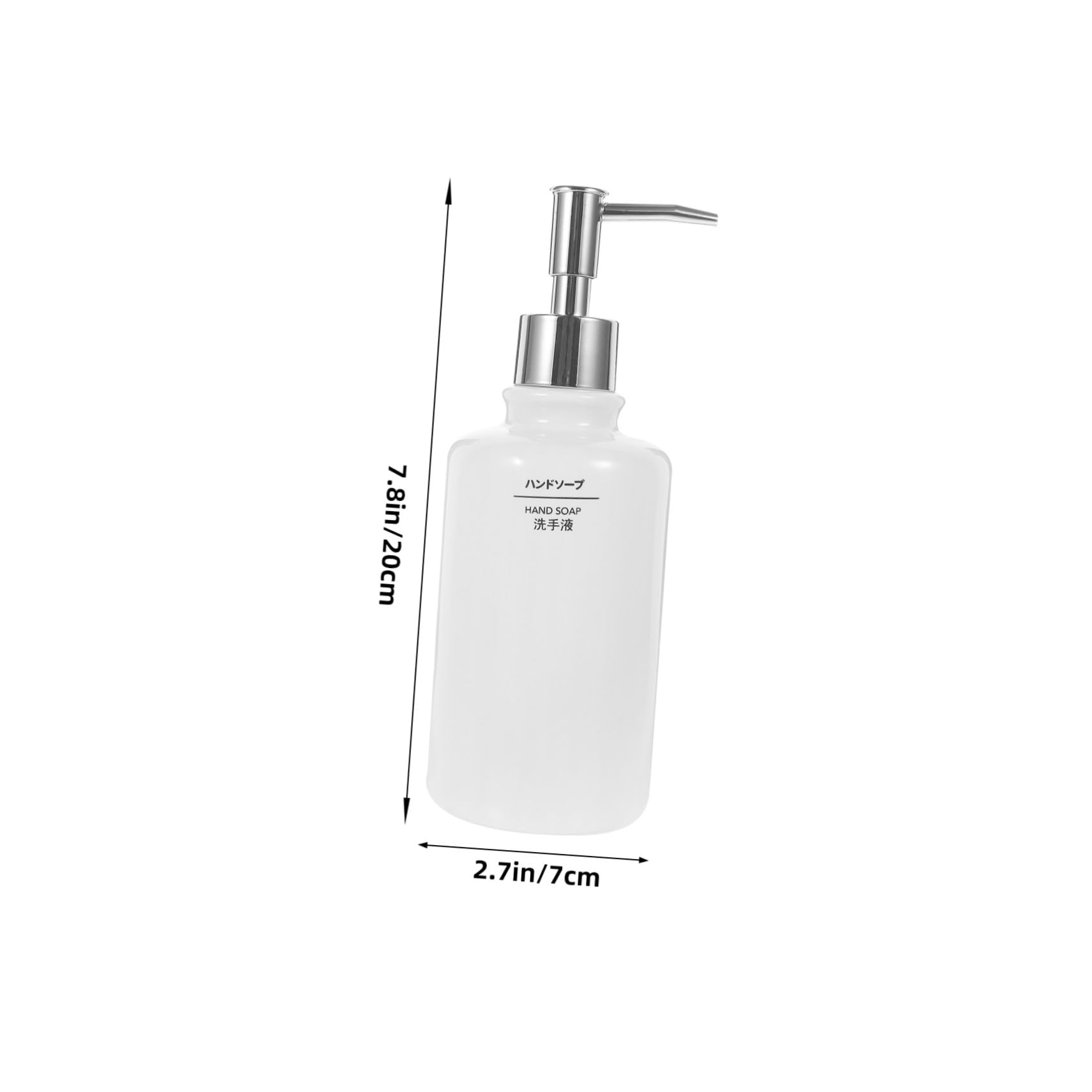 Dispensador de Jabón Líquido 410ml de Cerámica y PP Blanco | Bomba de Presión, Recargable, Acabado Nórdico Sencillo, Formato para Baño y Encimera