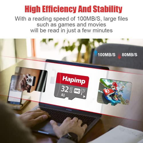 Hapimp Micro Sd Card 32Gb Tf Memory Card With C10, Sdhc, U1, A1, Uhs-I, 100 Mb/S, Compatible With Trail Cameras, Dash Cams, Phones, Pc, Cameras, Game Consoles, Drones And Surveillance Systems,Etc. #TOP3