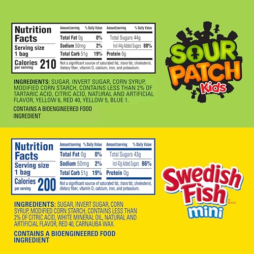 SOUR PATCH KIDS & SWEDISH FISH Soft & Chewy Gummy Candy Variety Pack, 20 ct - image 2
