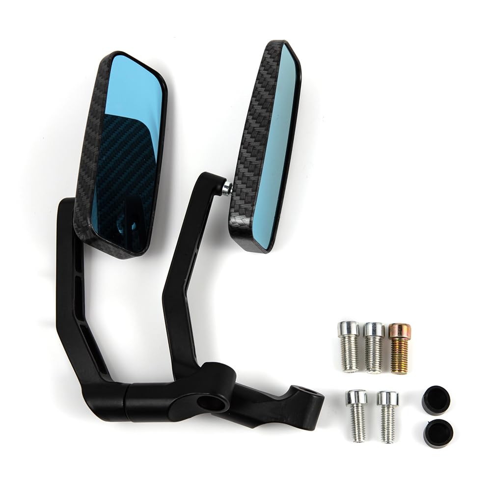 Specchietti Moto Chrome Universale CNC Alluminio 8 mm 10 mm Specchietto Retrovisore Mot(nero)