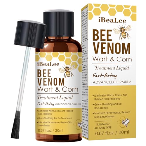 Fast-Acting Skin Tag Remover, Bee Venom Wart Remover with 12% Salicylic Acid for Body and Neck, Maximum Strength Liquid Skin Tag Removal Kit for Plantar Wart, Common & Flat Wart, Corn, Callus-B1