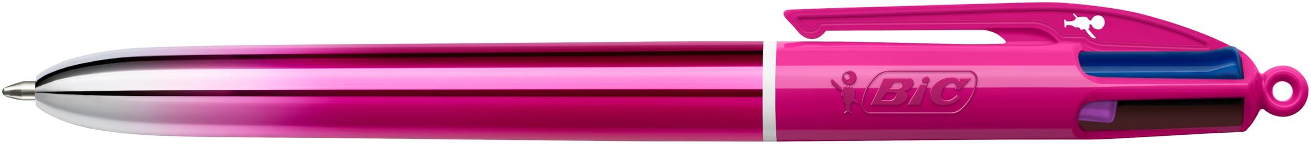 BIC 4 Couleurs Smooth Stylos-Billes Rétractables à Pointe Moyenne (1 mm) - Stylo 4 Couleurs avec encre effet gel fluide - Couleurs d’Encre Assorties, Pack de 5