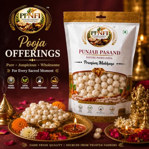 Image of Punjab Pasand Nature Foods India Premium Makhana, 100% Natural, High Protein, No Preservatives, Hand Picked, 250g
