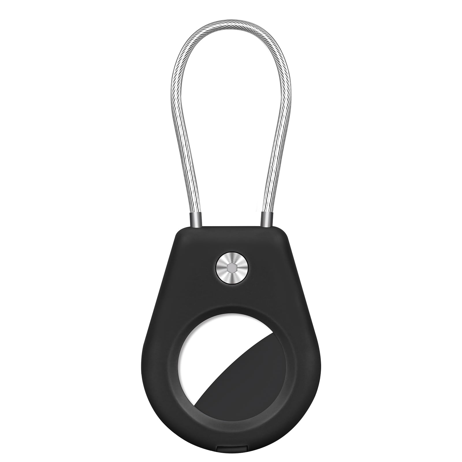 AXFEE Air tag Holder with Wire Cable, Protective Air-Tag Case, Anti-Lost and Scratch-Resistant air-tag Lock Case Keychain