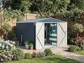 10x12 Ft Outdoor Metal Storage Shed, Galvanized Steel Garden Sheds with Lockable Doors, Extra Large Utility and Tool Storage for Patio Lawn Backyard Outside Use, Grey