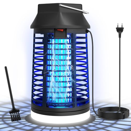 WUEAOA Insektenvernichter elektrisch mit LED Lampe, 4200V 15W UV Mückenlampe, Fliegenfalle elektrisch mückenfalle für Innen Außen, IPX4...